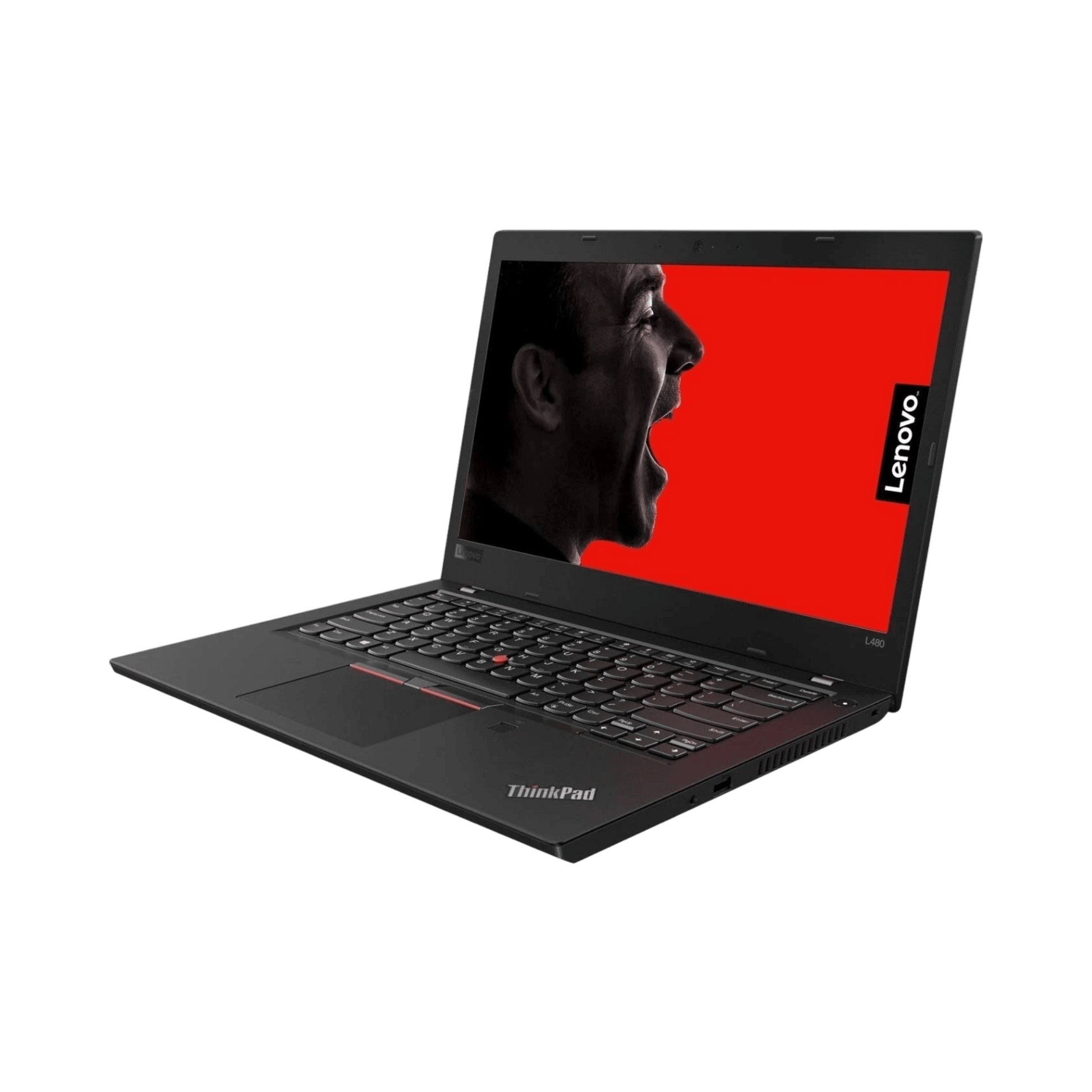 Refurbished Laptop Lenovo ThinkPad L480 side profile highlighting durable build