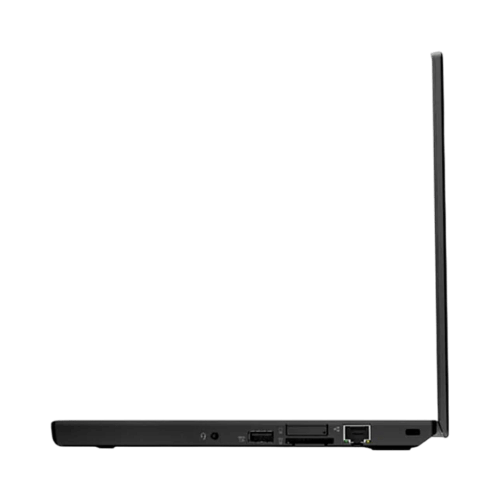 Refurbished laptop Lenovo ThinkPad X270 side profile highlighting slim edge design
