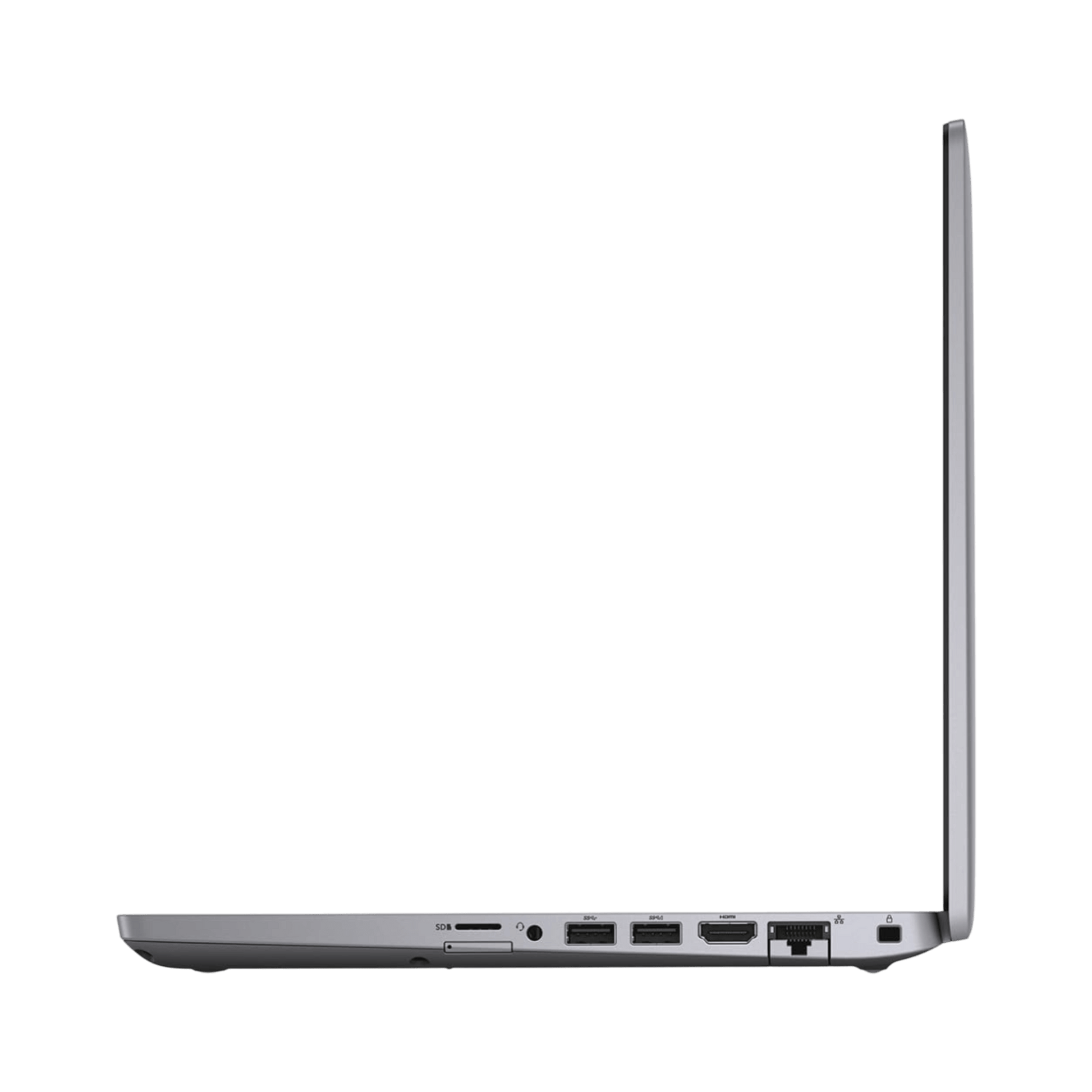 Refurbished laptop Dell Latitude 5410 slim side profile highlighting portability