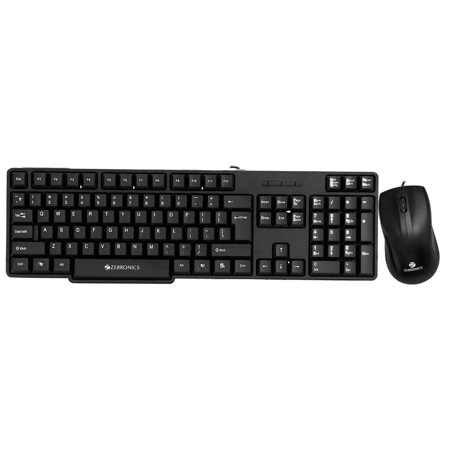 Zebronics wired keyboard and mouse combo—compact and reliable input solution for desktop and laptop use