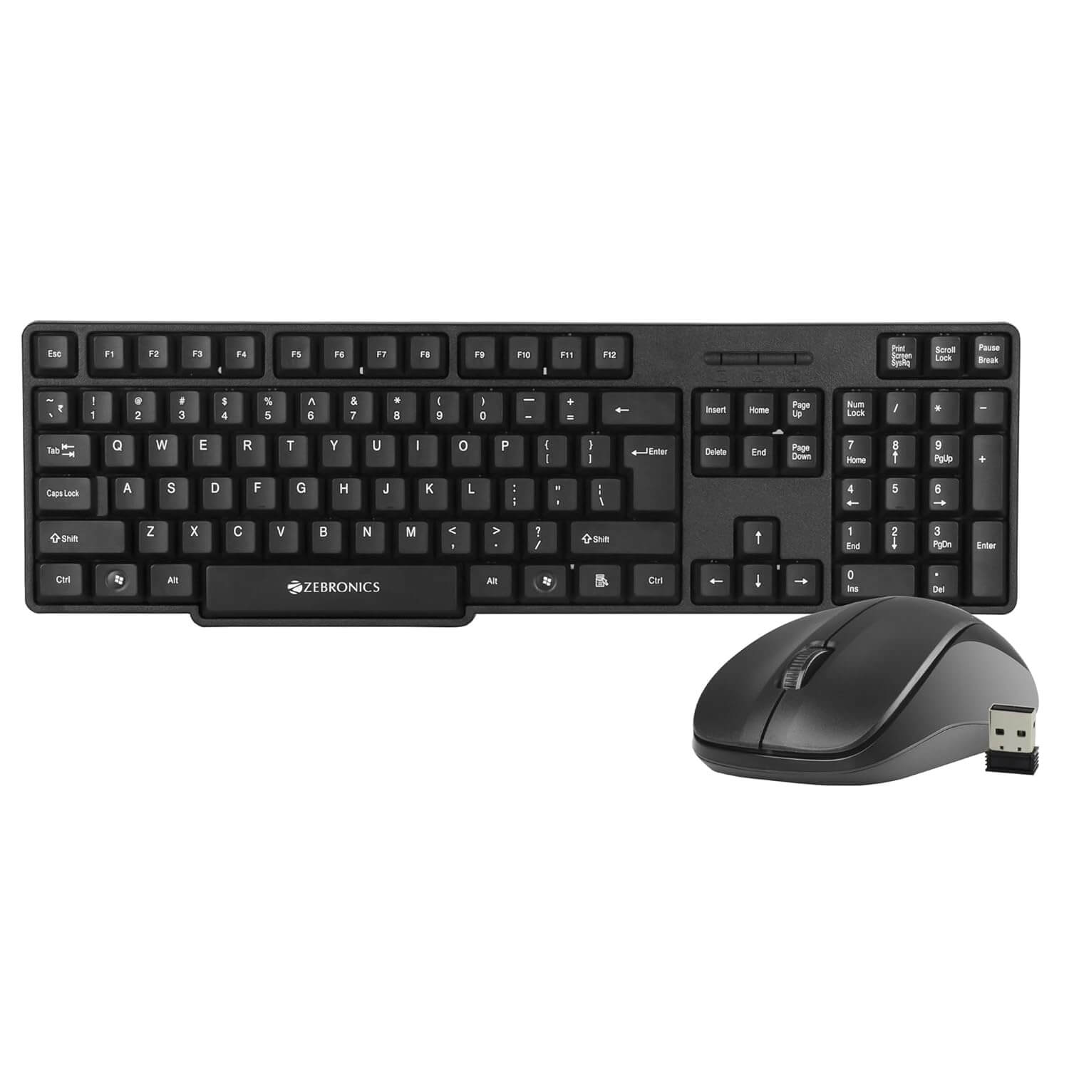 Zebronics wireless Bluetooth keyboard and mouse combo—compact and reliable input solution for desktop and laptop use
