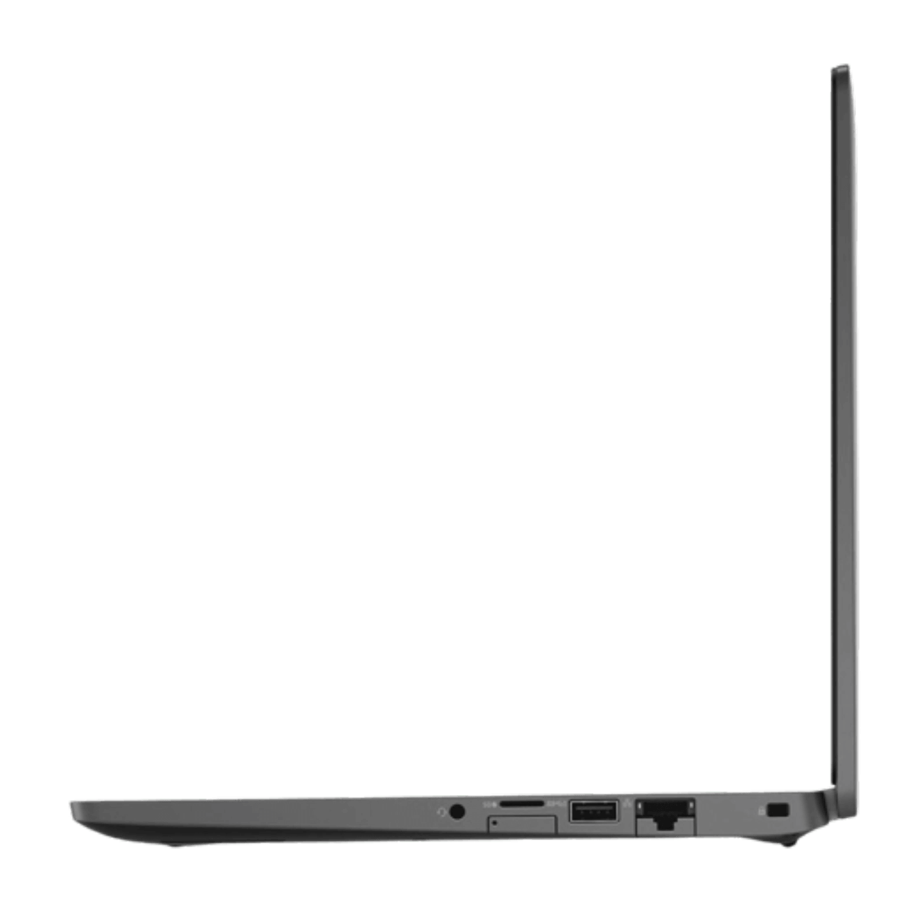 Side view of a refurbished Dell Latitude 5300 laptop showcasing its sleek design and ports.