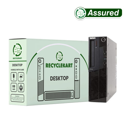 Front view of Lenovo ThinkCentre i5 4th Gen Refurbished desktop with 8 GB RAM and 256 GB SSD for office and home use