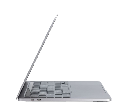 Side view of a refurbished Apple MacBook Pro A2251 with Touch Bar and Thunderbolt 3 ports.